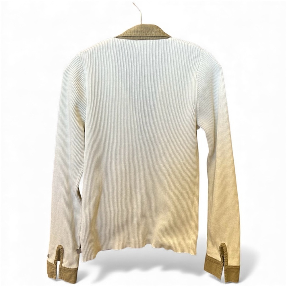 Columbia Y2K Ribbed Long Sleeve V Neck with Corduroy Accents.   Size:M   Vintage - Picture 2 of 6